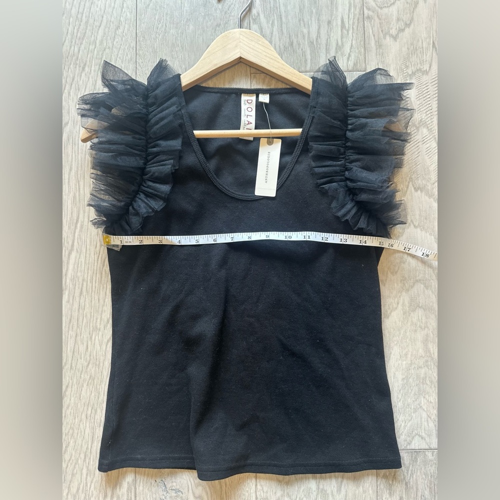 Anthropologie X DOLAN Tulle Sleeve Tank Top NWT, Size Medium - Picture 10 of 11